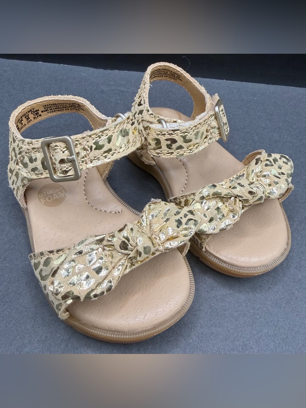 Stride Rite- Toddler Girls' Metallic Gold Strappy Sandals- Whitney, Size: 4M